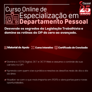 ESPECIALIZAÇÃO EM DEPARTAMENTO PESSOAL 2025